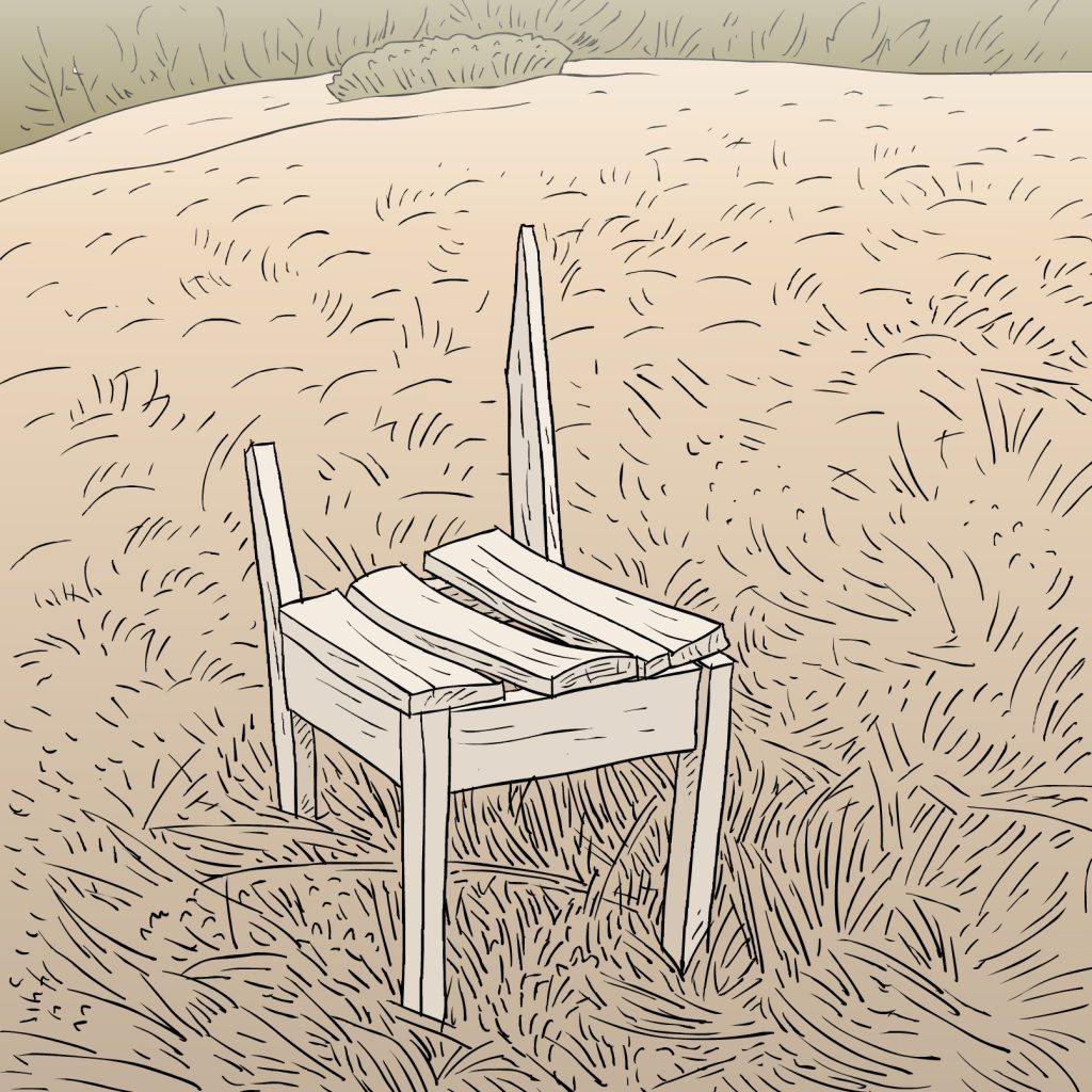 Une chaise dans un champs