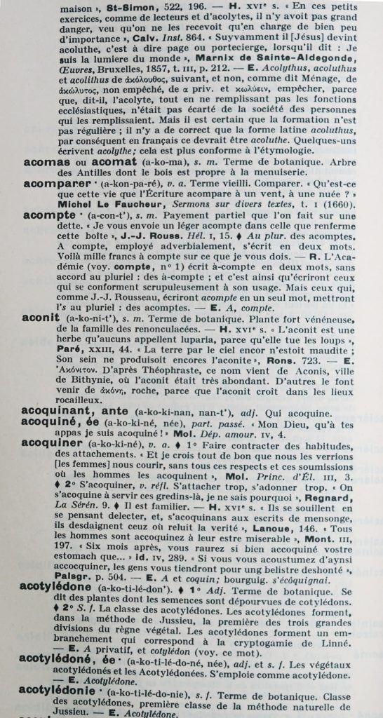 Page du dictionnaire Littré