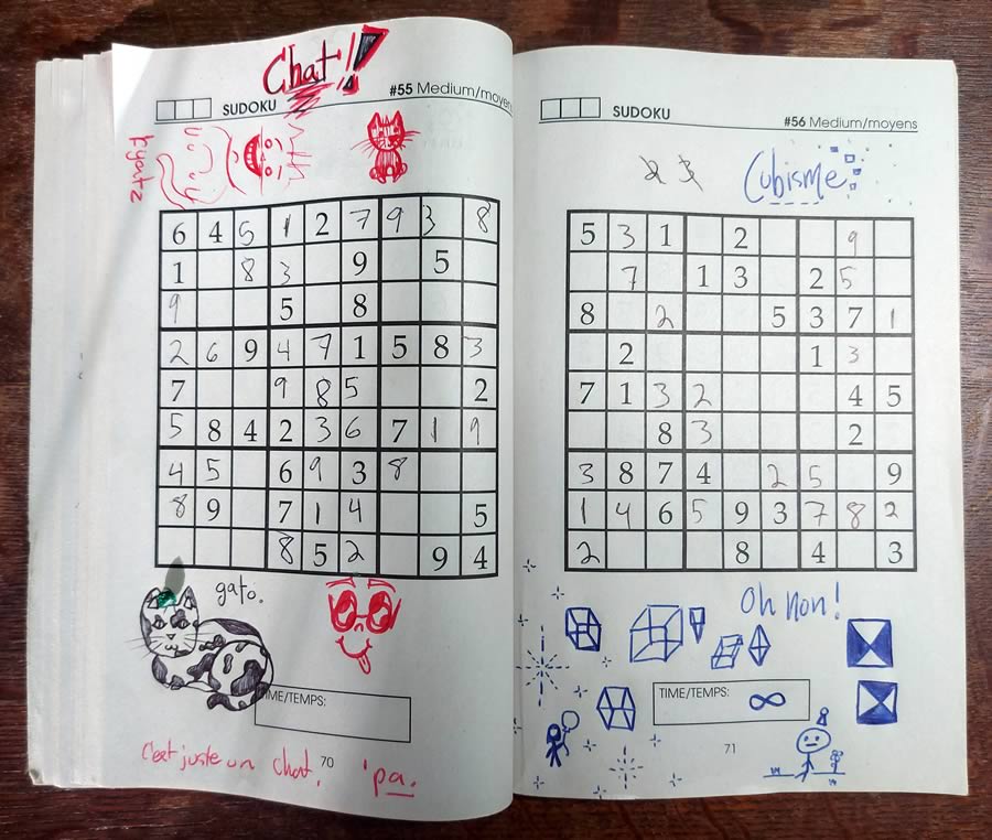 Cahier de sudokus