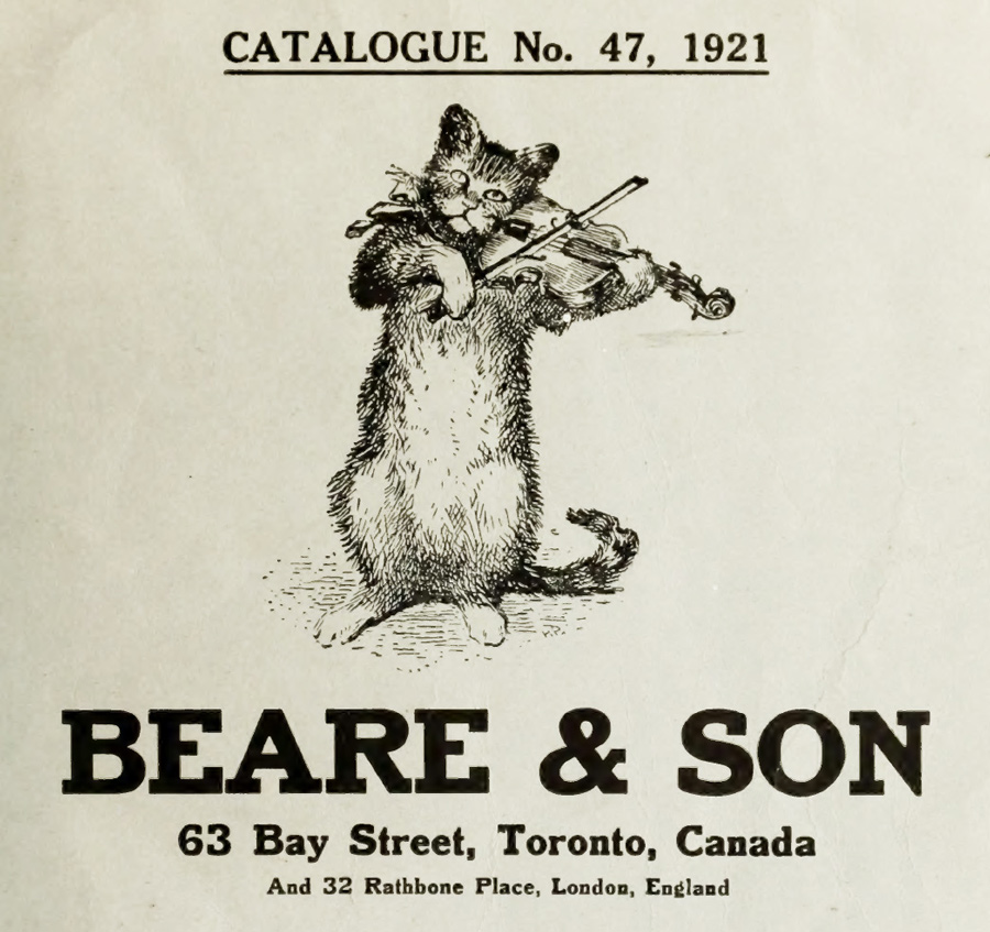 Couverture d'un catalogue de 1921 de Beare & Son